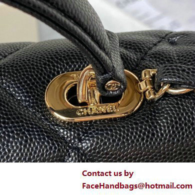 Chanel Grained Calfskin  &  Gold-Tone Metal Small Flap Bag with Top Handle AS4711 Black 2025